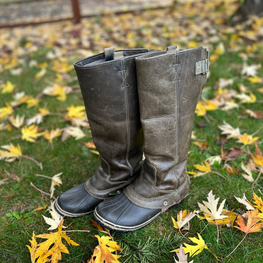 COPY - SOREL Slimpack Riding boot Nori green brown size 10